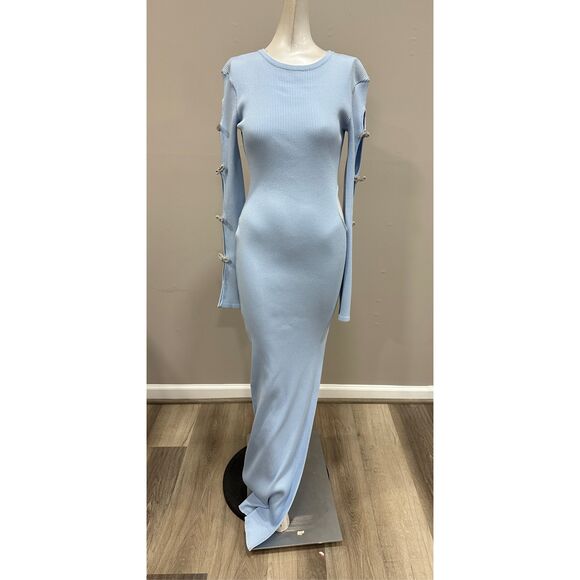 NWT Mach & Mach Crystal Bow Cut-Out Maxi Dress Size XS/S $1690 - Picture 6 of 12